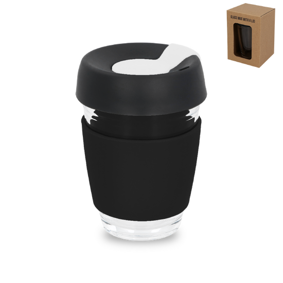 Szklanka Caroline To Go, czarny/biały