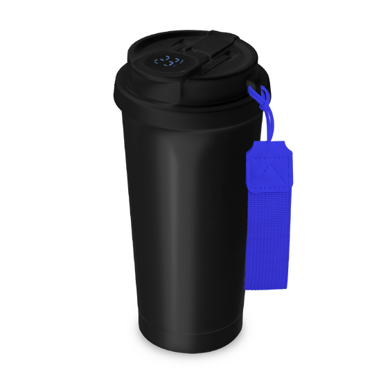 Termokubek Regina ze stali nierdzewnej To Go, czarny/niebieski