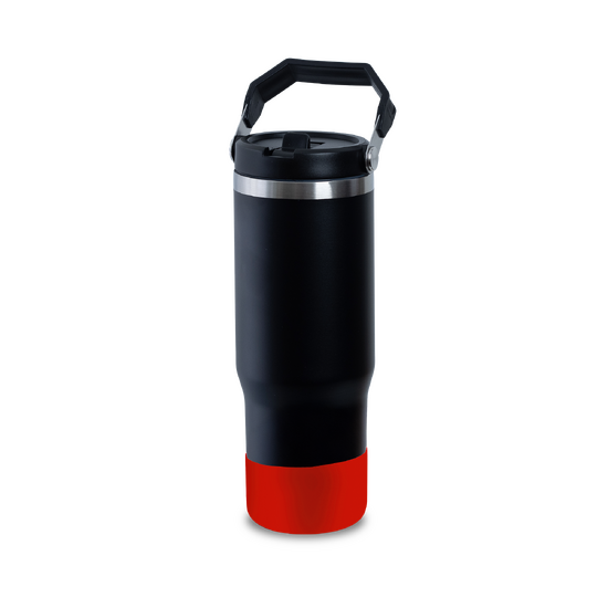 Termokubek Staffy ze stali nierdzewnej To Go, czarny/czerwony