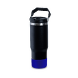 Termokubek Staffy ze stali nierdzewnej To Go, czarny/niebieski